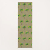 夏のモダン植物性のヤシの木がベージュ ヨガマット (正面)