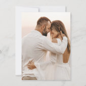 夏のモダン海ビーチをテーマにした結婚写真 招待状 (裏面)