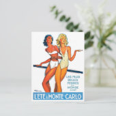 夏のモンテカルロモナコフランスヴィンテージ旅行 ポストカード (スタンド正面)