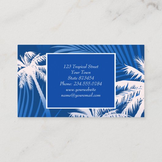 夏のヤシの木 名刺 (裏面)