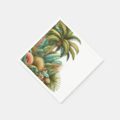 夏のヤシの熱帯木と葉 スタンダードカクテルナプキン (角)