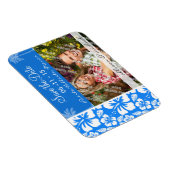 夏のヤシ;紺色の熱帯性ハイビスカス マグネット (右側)