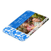 夏のヤシ;紺色の熱帯性ハイビスカス マグネット (左側)