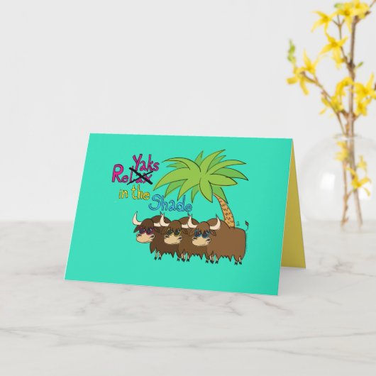 夏のヤッリラックスさせるクのかわいいグリーティングカード カード (黄色い花)