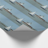 夏のヨットおよび灯台包装紙 ラッピングペーパー (角)