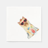 夏のヨークシャーテリア スタンダードカクテルナプキン (正面)