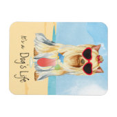 夏のヨークシャーテリア マグネット (横)