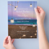 夏のライトトロピカルビーチ結婚式 チラシ (手)