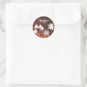 夏のライト白いヤシの木の党の好意 ラウンドシール (バッグ)