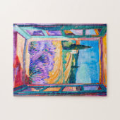 夏のラベンダーフィールドのビュー。絵を描の ジグソーパズル (横)