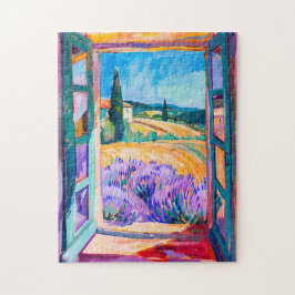 夏のラベンダーフィールドのビュー。絵を描の ジグソーパズル