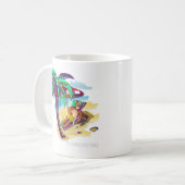 夏のリラックスクマが熱帯ビーチ コーヒーマグカップ (正面左)