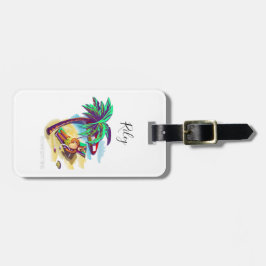 夏のリラックスクマが熱帯ビーチ ラゲッジタグ