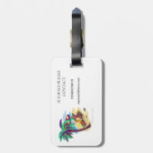 夏のリラックスクマが熱帯ビーチ ラゲッジタグ (裏面縦)
