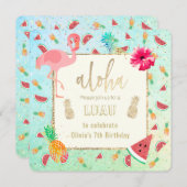 夏のルアウ（ハワイ式宴会）パーティー 招待状 (正面/裏面)