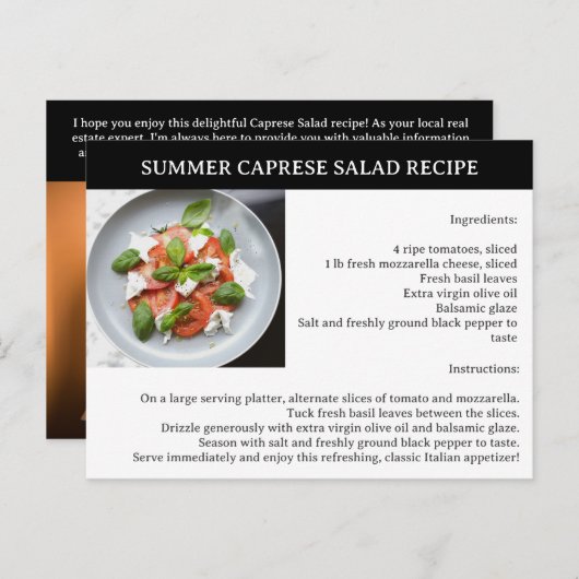 夏のレシピ不動産仲介業者または実在エテート ポストカード (正面/裏面)