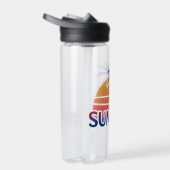 夏のレトロなサンセットヤシの木 ウォーターボトル (右面)