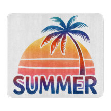 夏のレトロなサンセットヤシの木