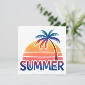 夏のレトロなサンセットヤシの木 カード (スタンド正面)