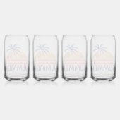 夏のレトロなサンセットヤシの木 ガラス缶 (裏面)