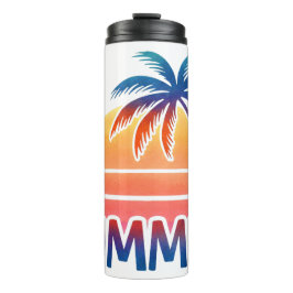 夏のレトロなサンセットヤシの木 タンブラー