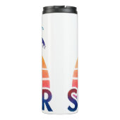 夏のレトロなサンセットヤシの木 タンブラー (裏面)