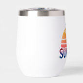 夏のレトロな夕焼けのヤシの木 (正面)