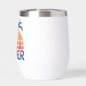 夏のレトロな夕焼けのヤシの木 (背面)