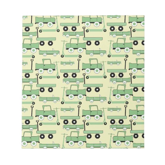 夏のレトロホイールスクーター車ワゴントラック ノートパッド (正面)