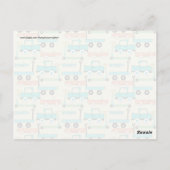 夏のレトロホイールスクーター車ワゴントラック ポストカード (裏面)