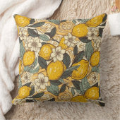 夏のレモンと白い花 クッション (ブランケット)