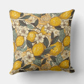 夏のレモンと白い花 クッション (裏面)
