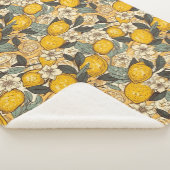 夏のレモンと白い花 シェルパブランケット (3/4)