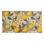 夏のレモンと白い花 枕カバー (裏面-右)