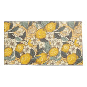 夏のレモンと白い花 枕カバー (裏面-左)