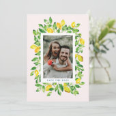 夏のレモンと葉の写真 セーブザデート (スタンド正面)