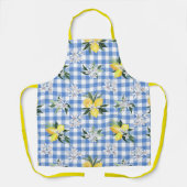 夏のレモンと青いジンガムのエプロン エプロン (正面)