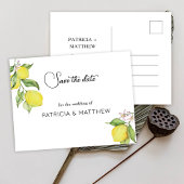 夏のレモンウェディングデートを保存 インビテーションポストカード