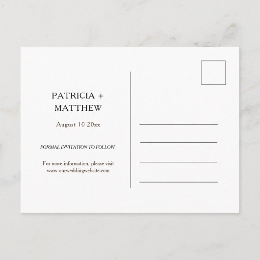 夏のレモンウェディングデートを保存 インビテーションポストカード (裏面)