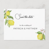 夏のレモンウェディングデートを保存 インビテーションポストカード (正面)