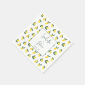 夏のレモン イタリア 白 黄色 ウェディング スタンダードカクテルナプキン (角)