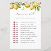 夏のレモン シトラス ママ オア パパ ベビーシャワー ゲーム (正面)