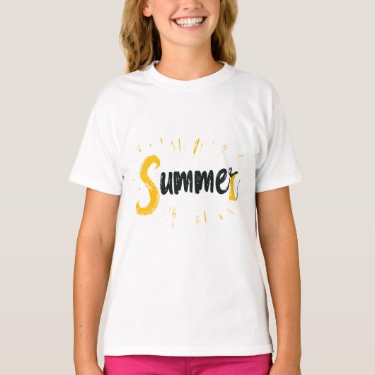 夏のロゴ – 夏文字デザイン Tシャツ (正面)