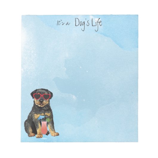 夏のロットワイラーメモ帳 ノートパッド (正面)