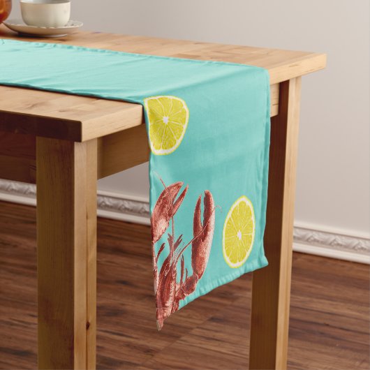夏のロブスターの沸騰パーティーの水 ショートテーブルランナー (インサイチュ)