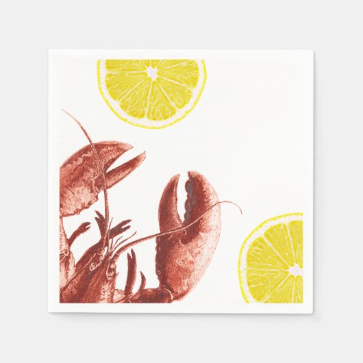 夏のロブスター沸騰パーティー スタンダードカクテルナプキン (正面)