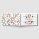 夏のローズガーデンピンクの花80th誕生日 ゲストブック (全面)