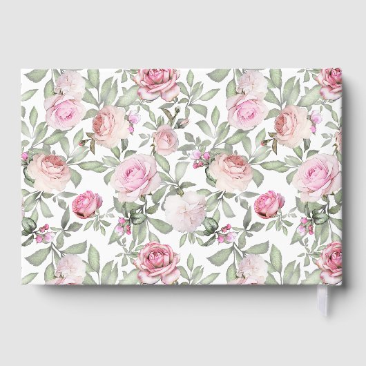 夏のローズガーデンピンクの花80th誕生日 ゲストブック (裏面)