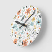 夏のワイルドフラワーと渦巻き旋回ID1064 ラウンド壁時計 (傾斜)
