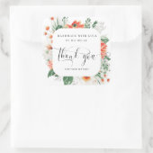 夏のワイルドフラワーの手作り愛感謝していし スクエアシール (バッグ)